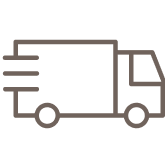 Image of a delivery truck reading “fast shipping”